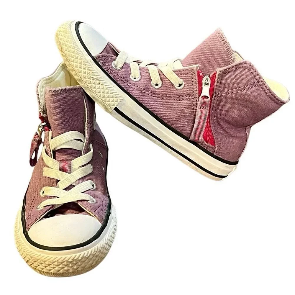 All Star Converse Girl’s Purple Chuck Taylor Zip High Tops 12.5